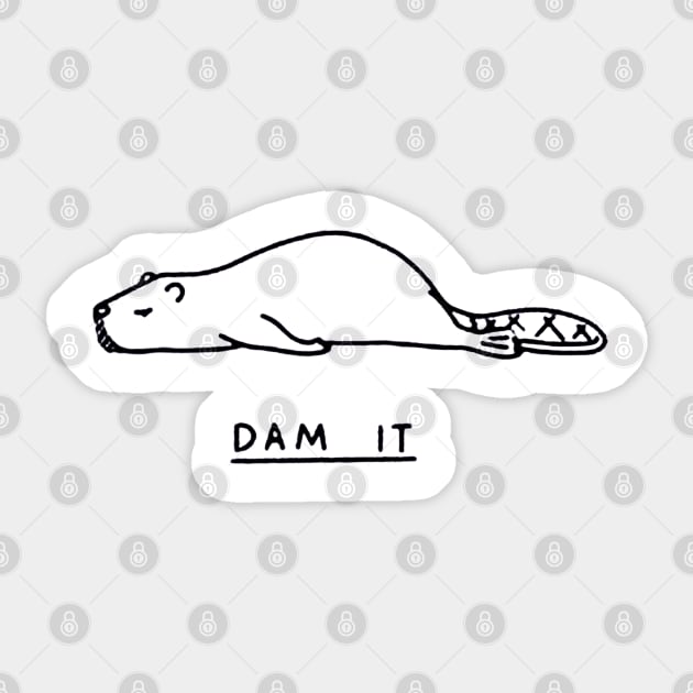 Dam It Beaver Sticker by vectordiaries5